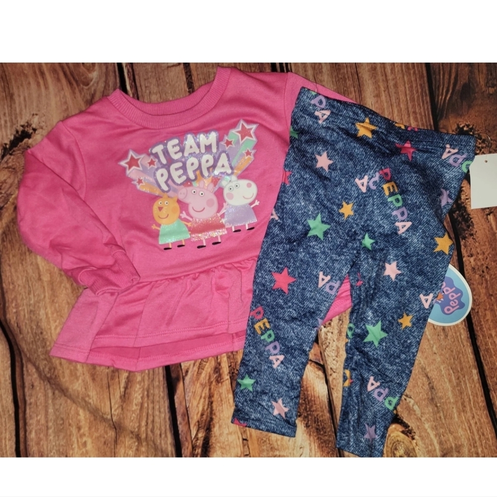 Peppa pig girls set outfit 12 months nwt